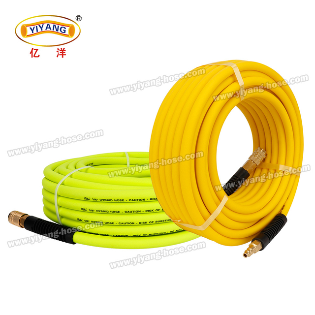 1/4 3/8 1/2 PVC 混合空气软管，带 1/4 NPT 黄铜配件